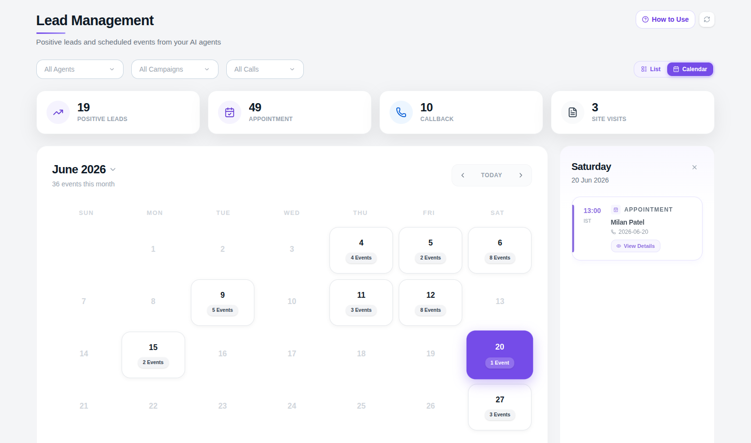 Events from tools