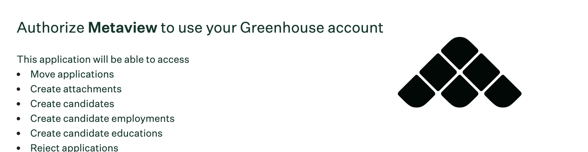 Authorize Metaview to use your Greenhouse account