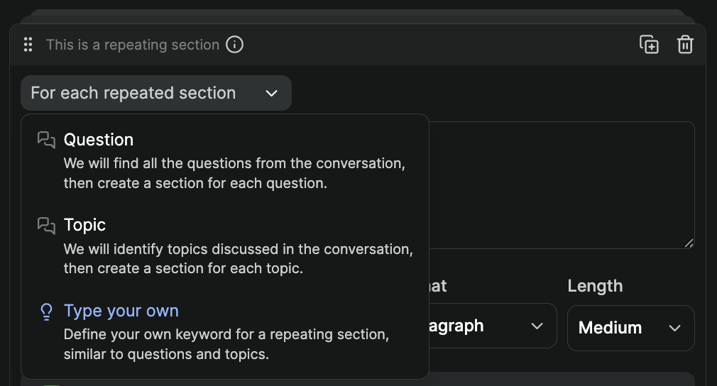 Templates Repeating Sections Pn
