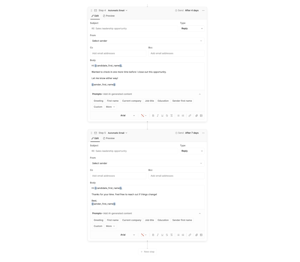 Send Sequence Example