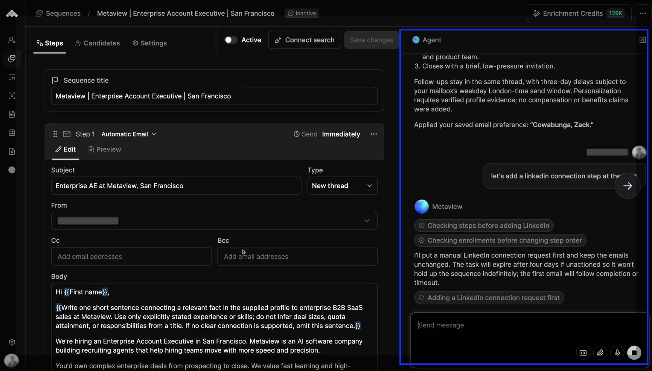 Sequenceagentsidepanel 2