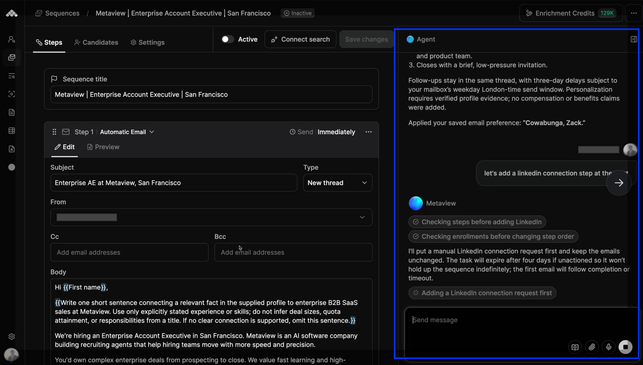 Sequenceagentsidepanel 2