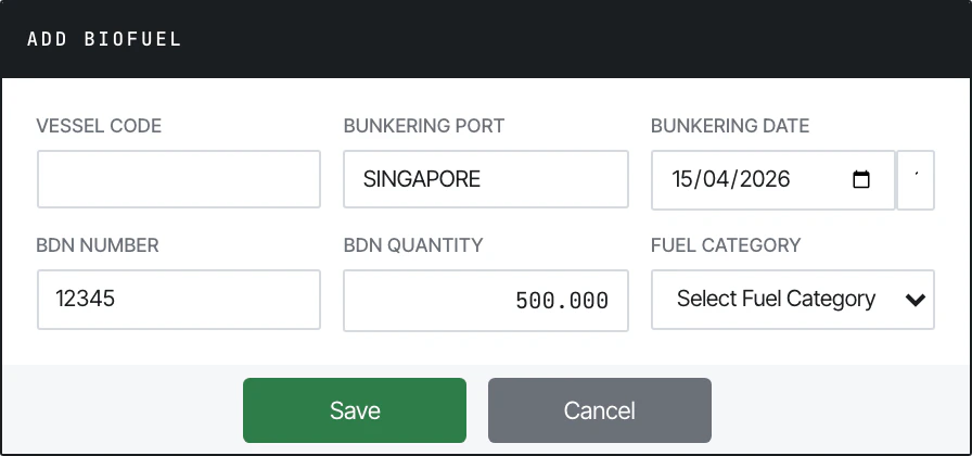 Bio fuel dialog