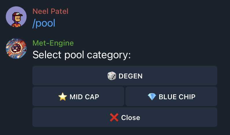 Pool discovery showing top performing pools