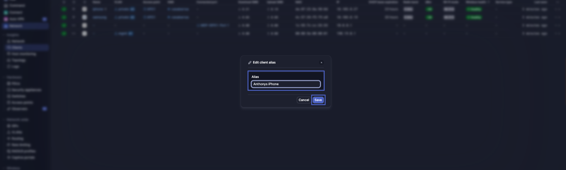 Edit alias option