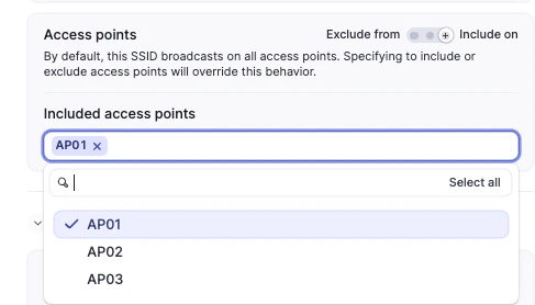 SSID configuration