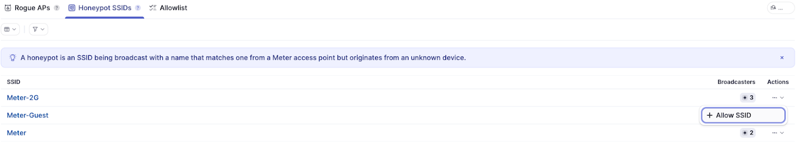 Adding Honeypot SSID to Allowlist