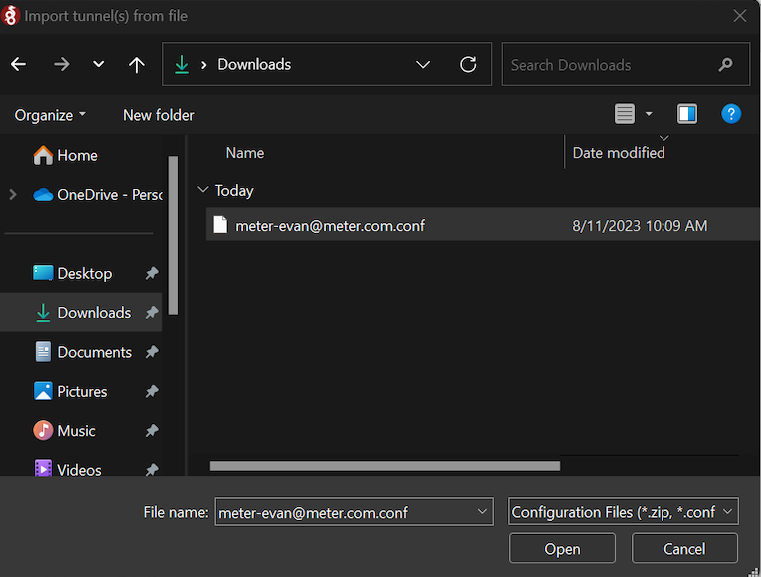 WireGuard Windows app tunnel configuration