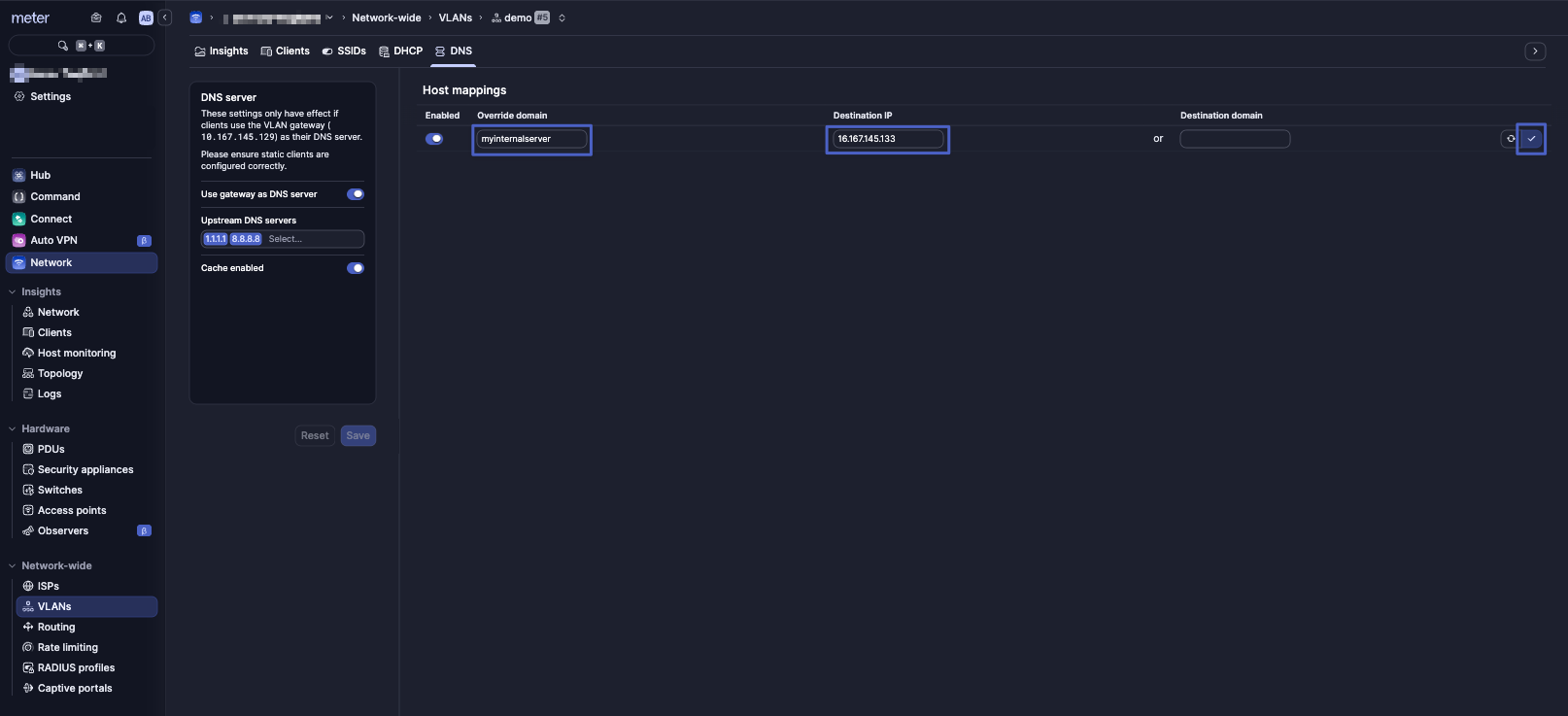 DNS Host Mappings configuration