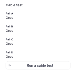 Cable test interface