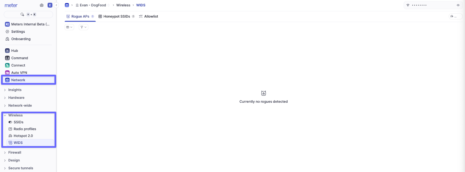 WIDS interface