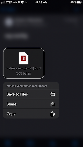 iOS WireGuard configuration file setup