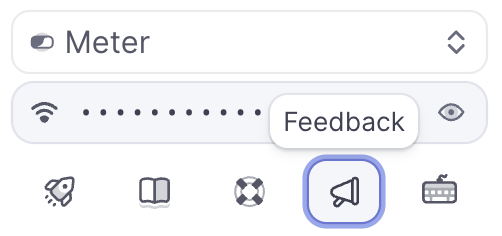 Feedback icon location in Meter Dashboard