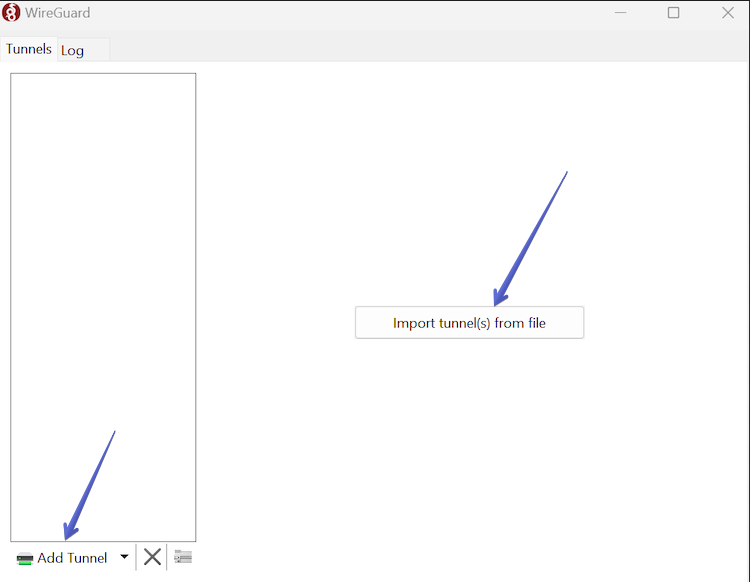 WireGuard Windows app import tunnel interface