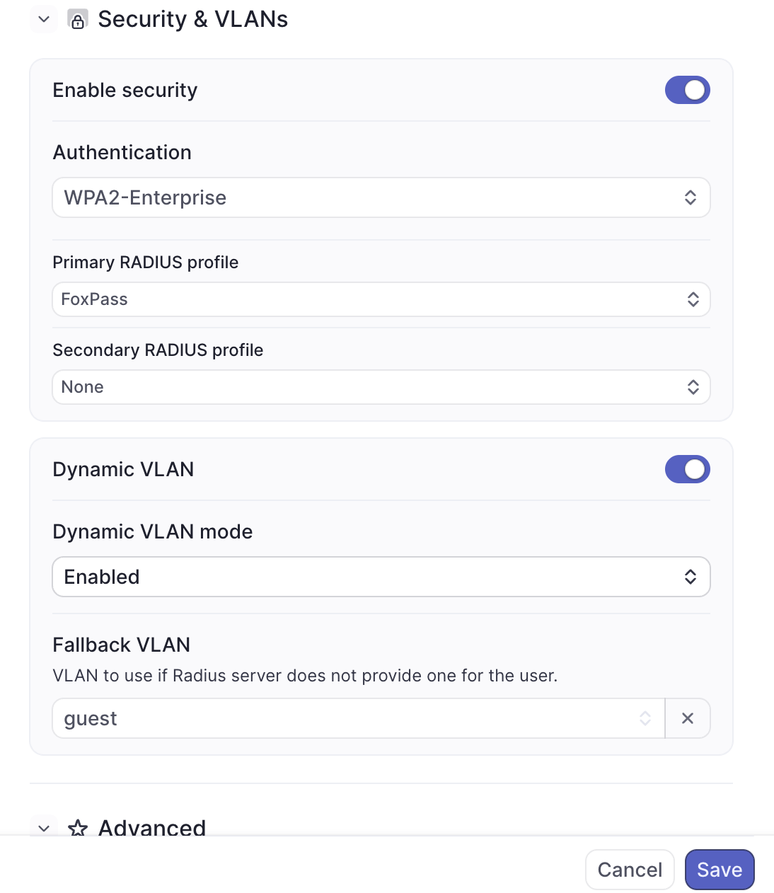 Dynamic VLAN configuration