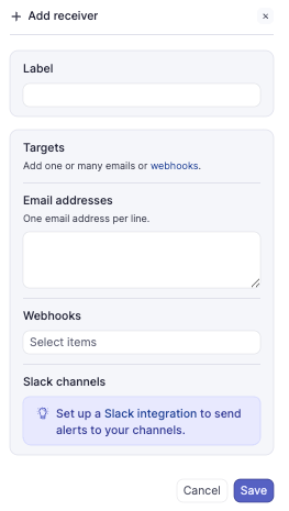 Receiver configuration interface