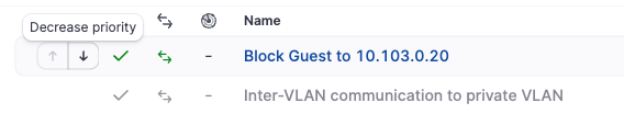 Firewall rules reordering