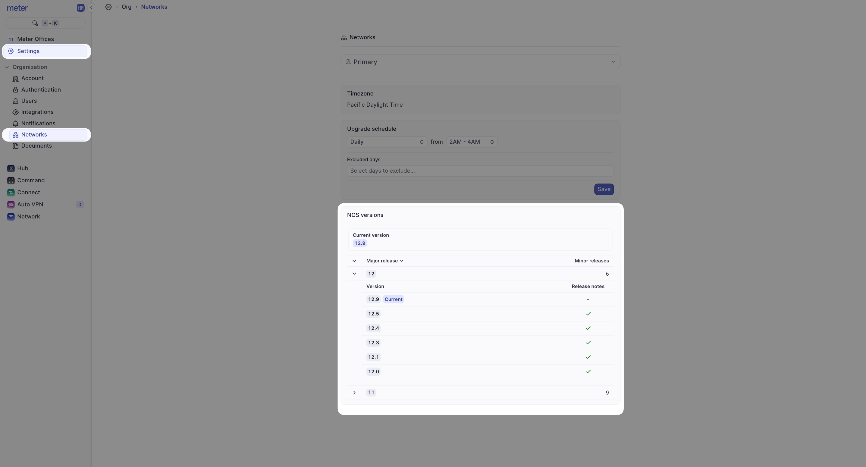Release Notes interface