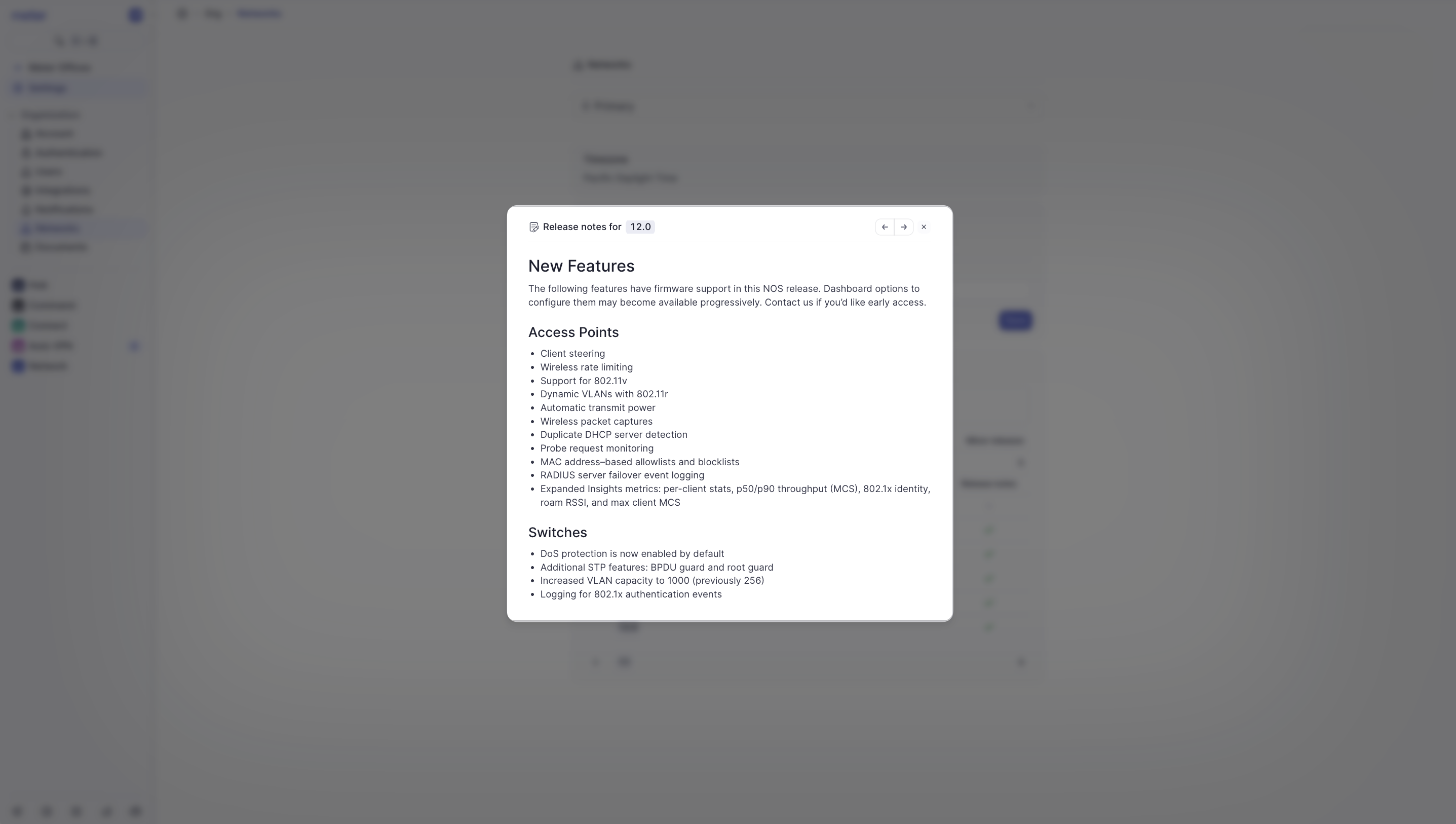 NOS Versions Release Notes