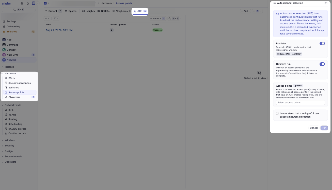 Run ACS configuration