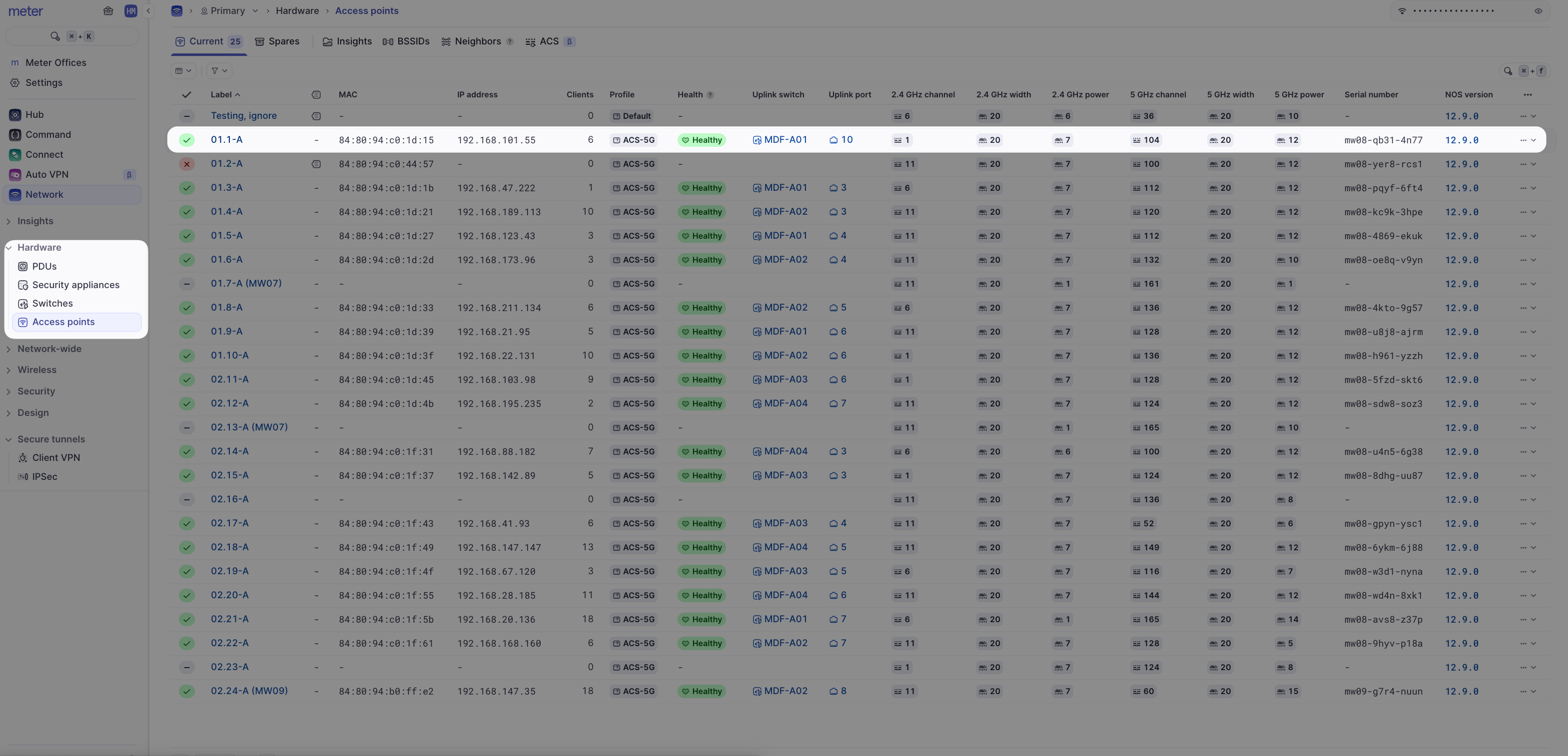 Select an access point