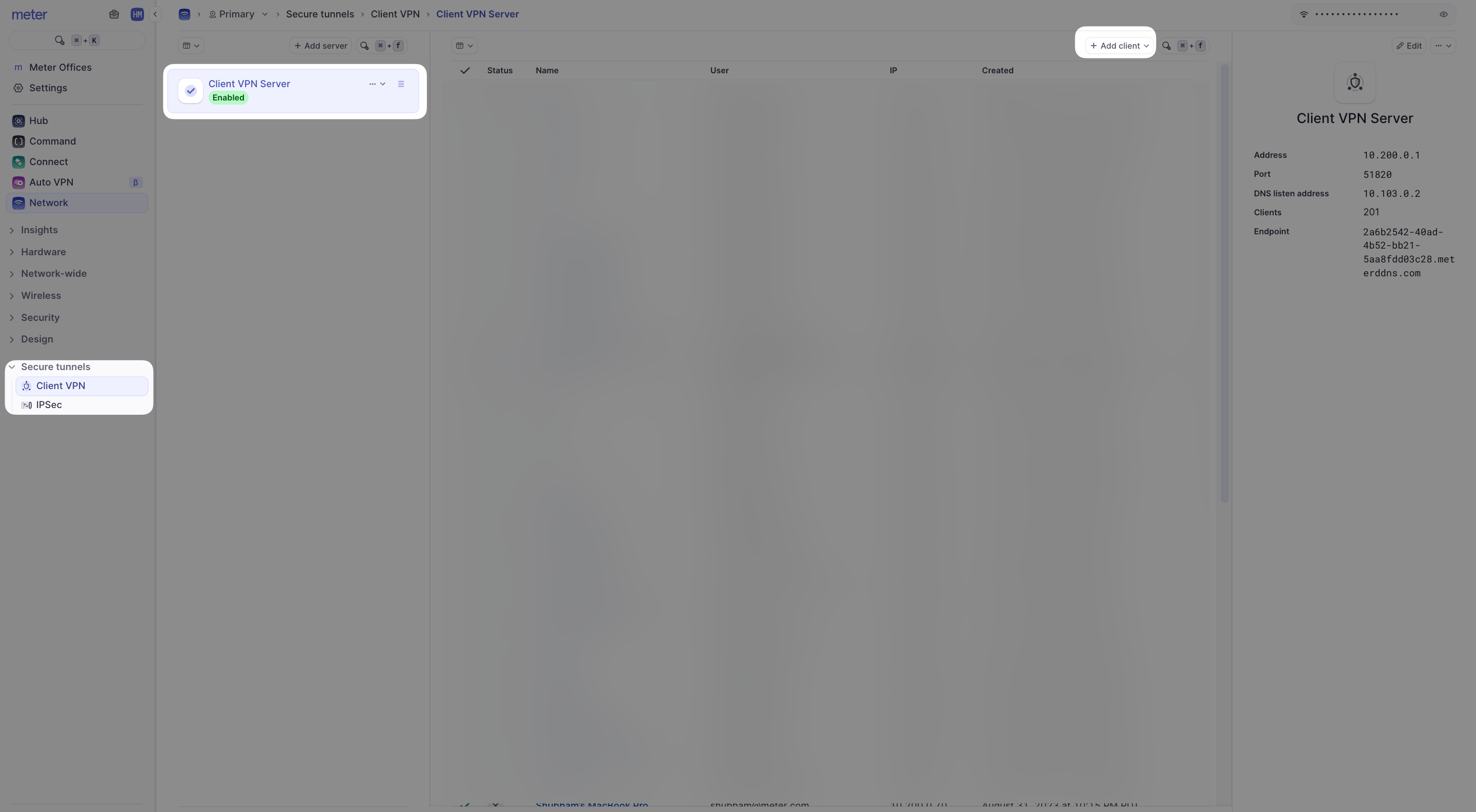 Client VPN additional settings