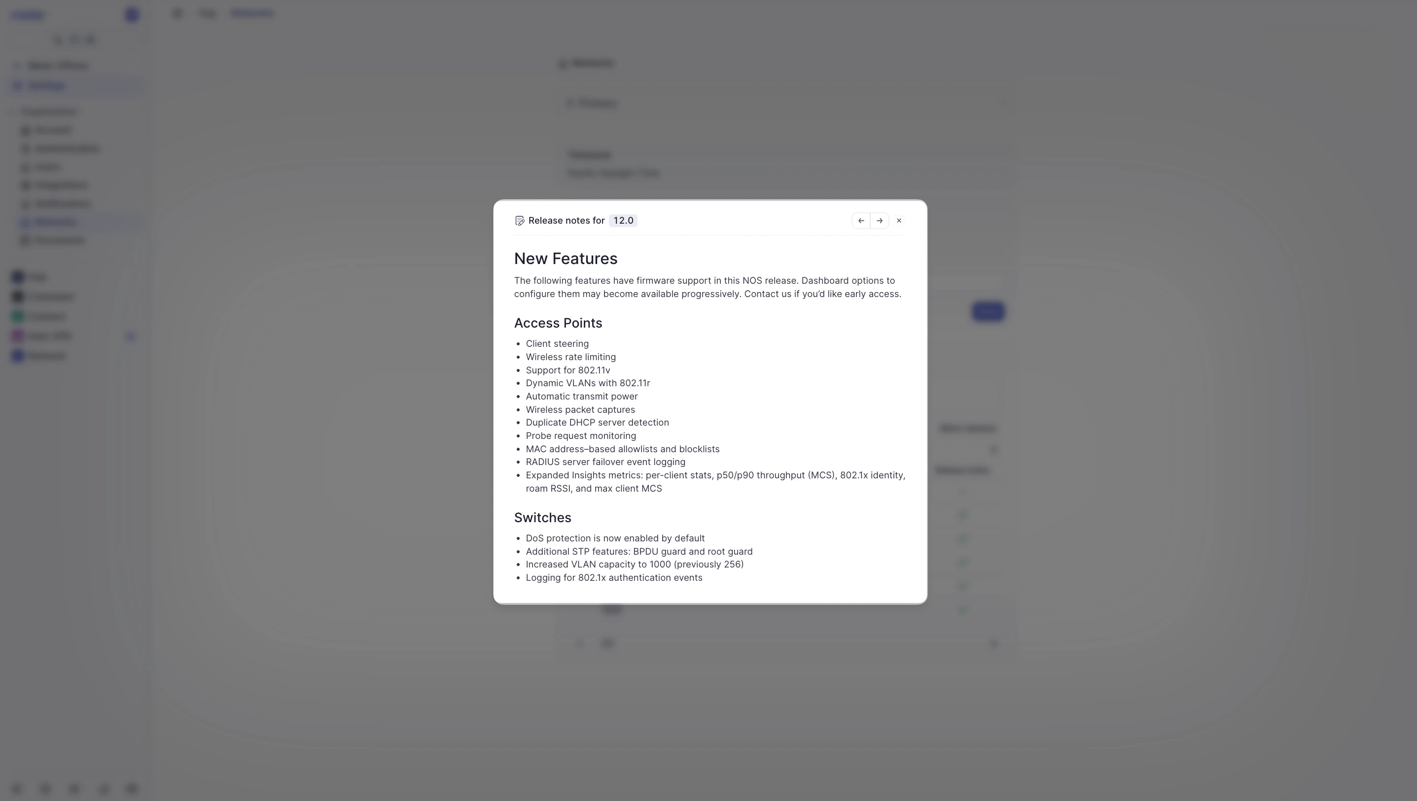 NOS Versions Release Notes