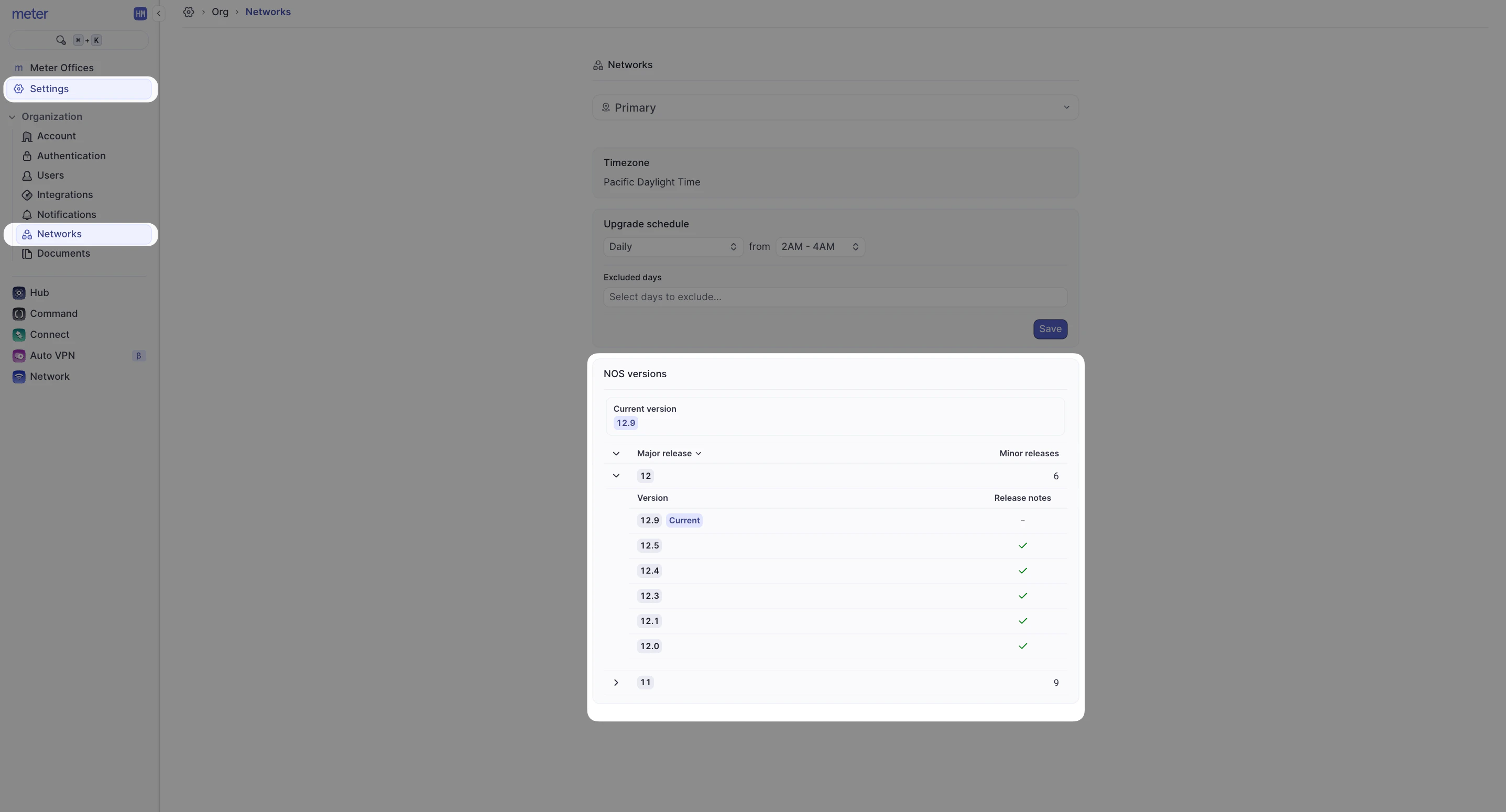 Release Notes interface
