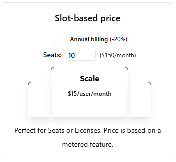 Slot-based Pricings in Meteroid