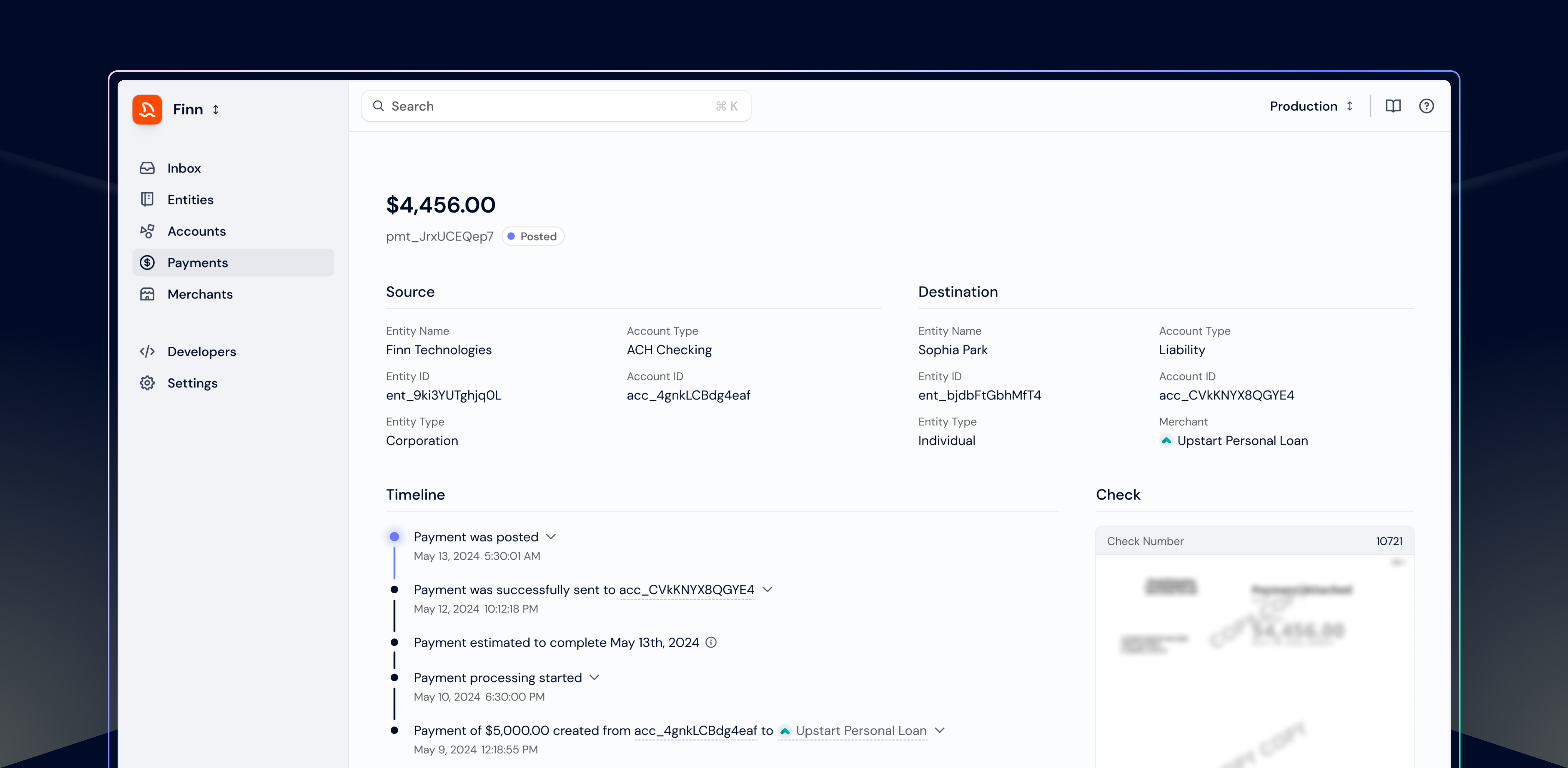 payment details
