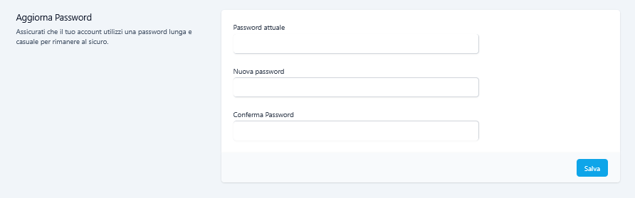 Aggiorna Password
