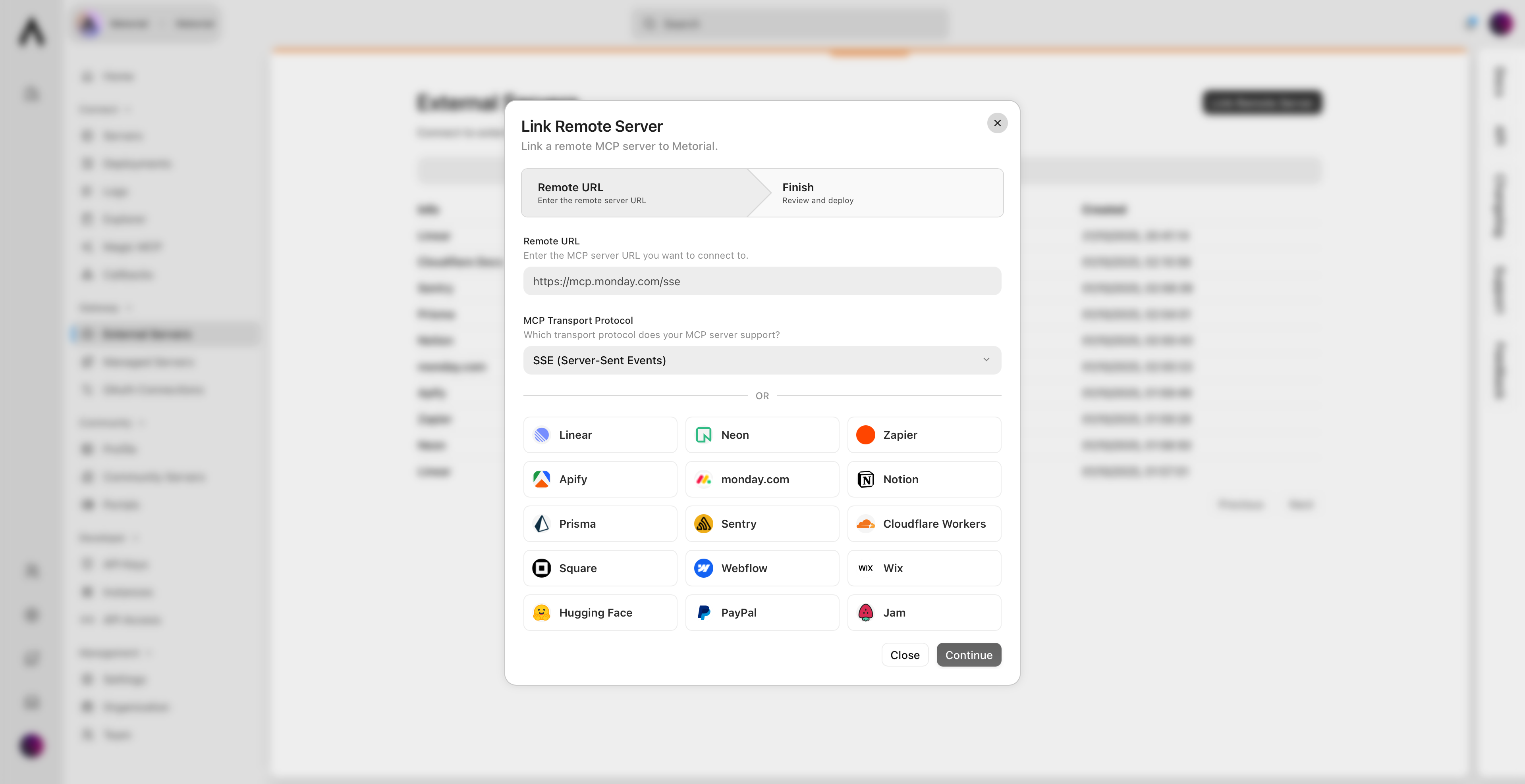 External provider registration