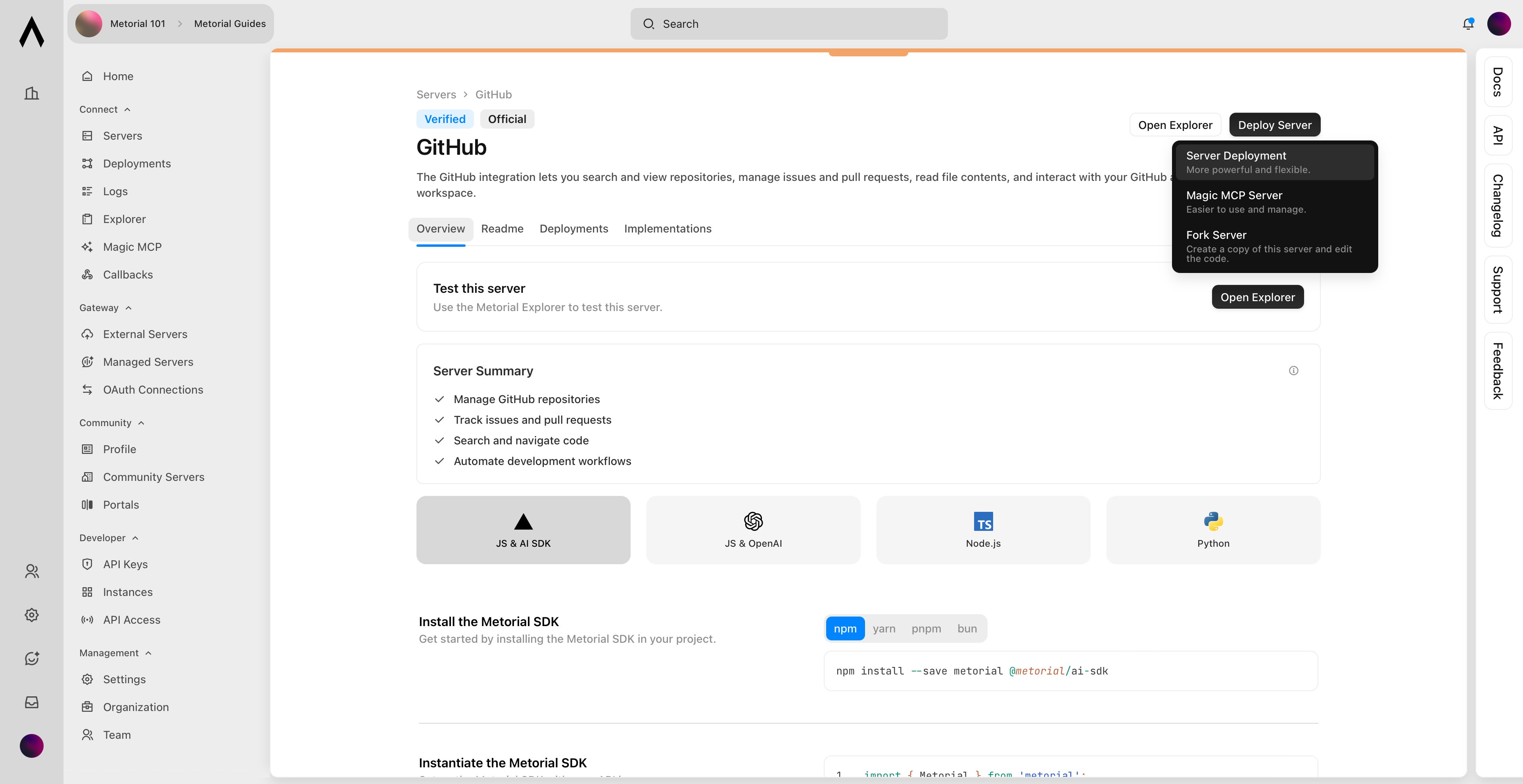 Provider Deployment Creation