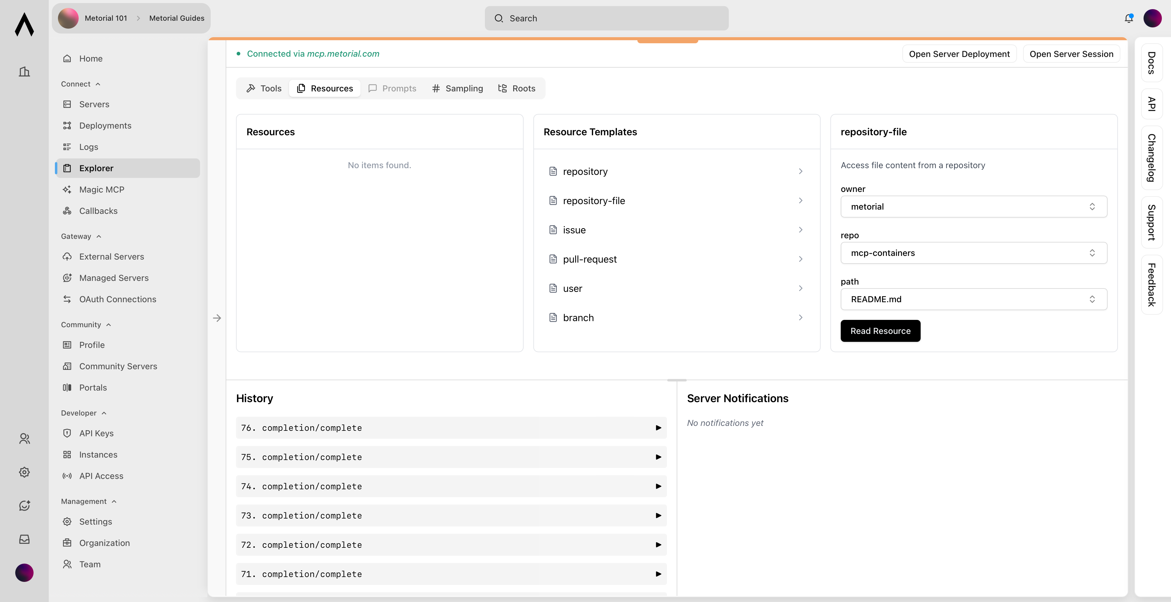 Session Viewer Interface