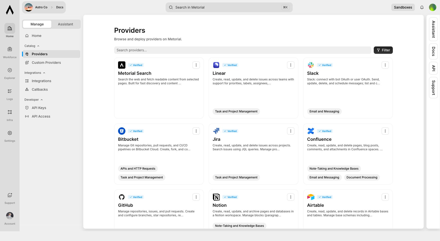 Provider catalog