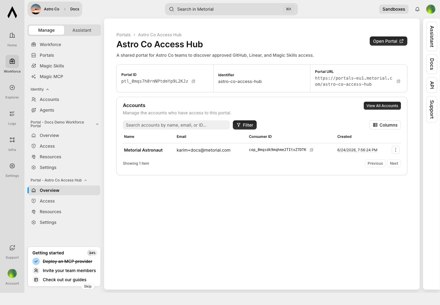 Portal admin overview