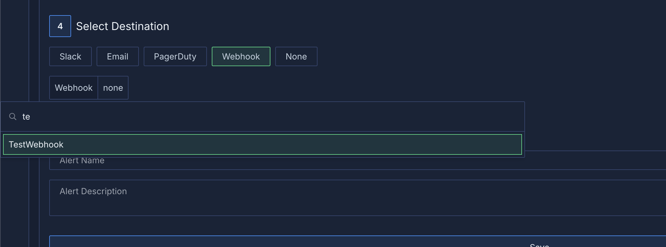 Alert Destination - Webhook