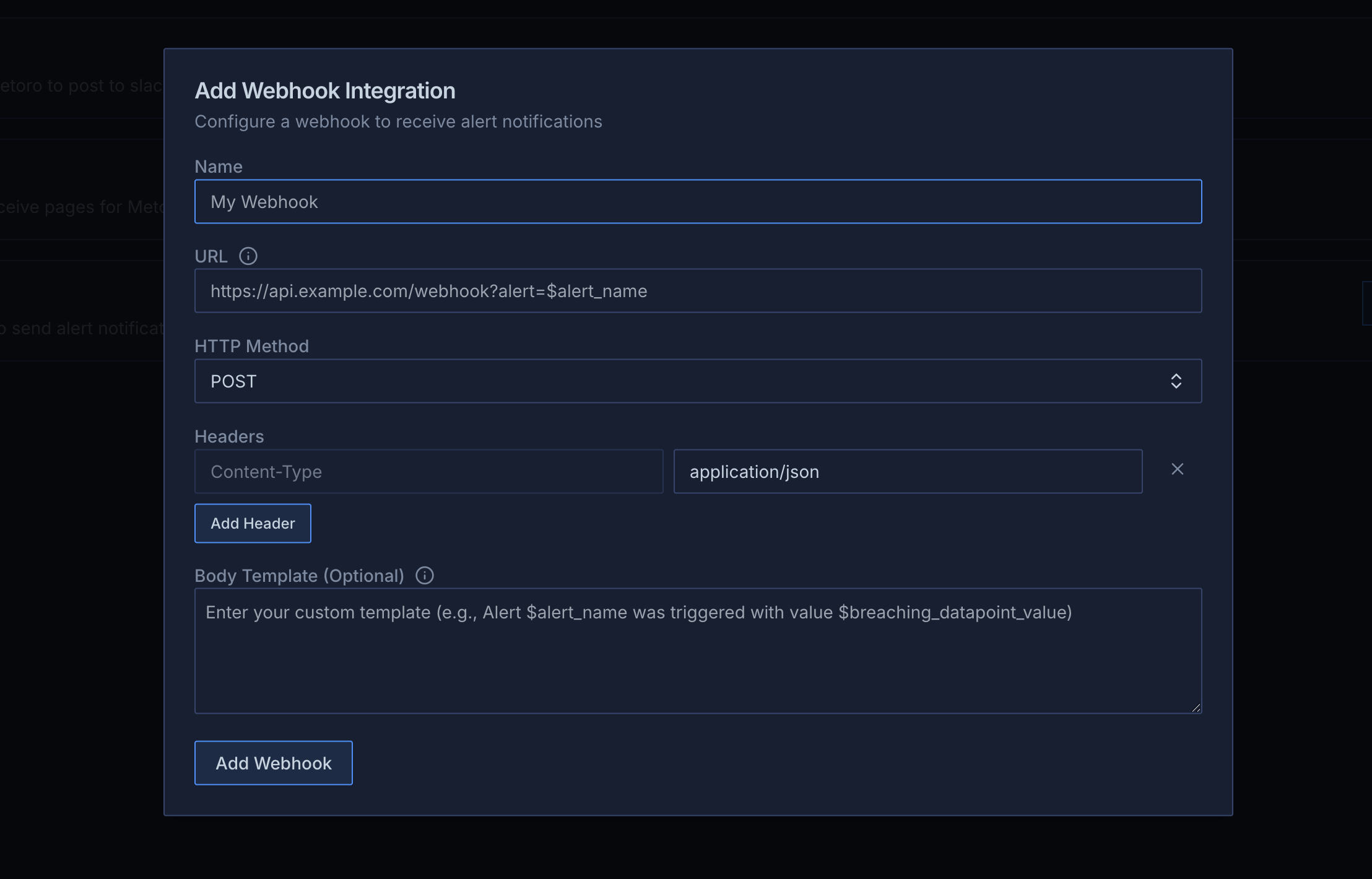 Webhook Integration