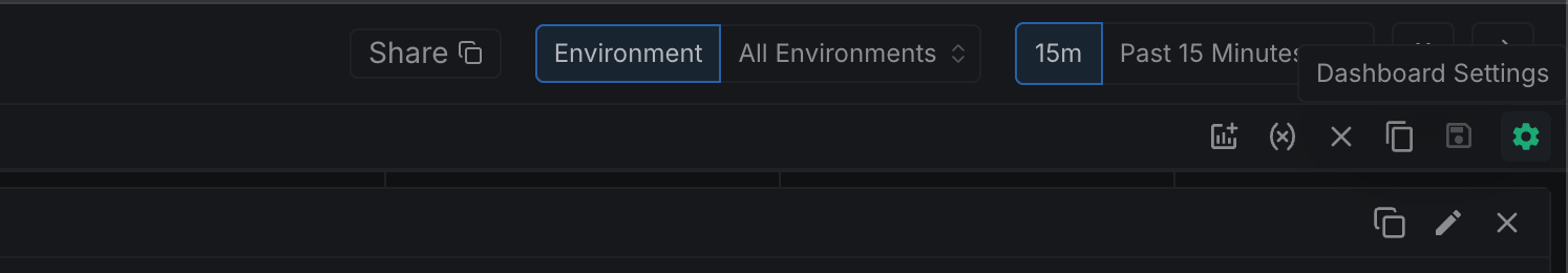 Dashboard Settings - Gear Icon