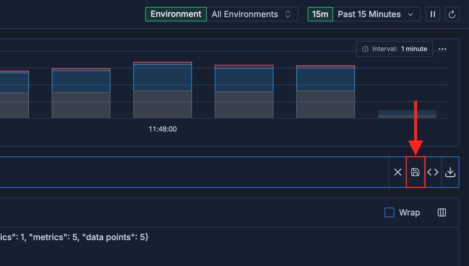 Saved Log Searches button