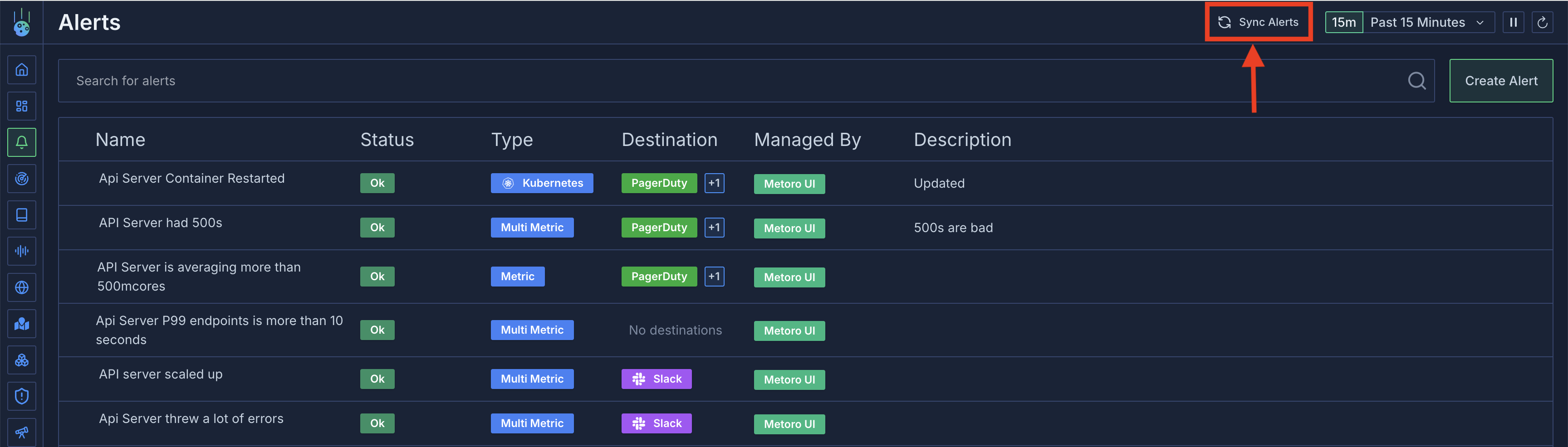 Sync Alerts Button