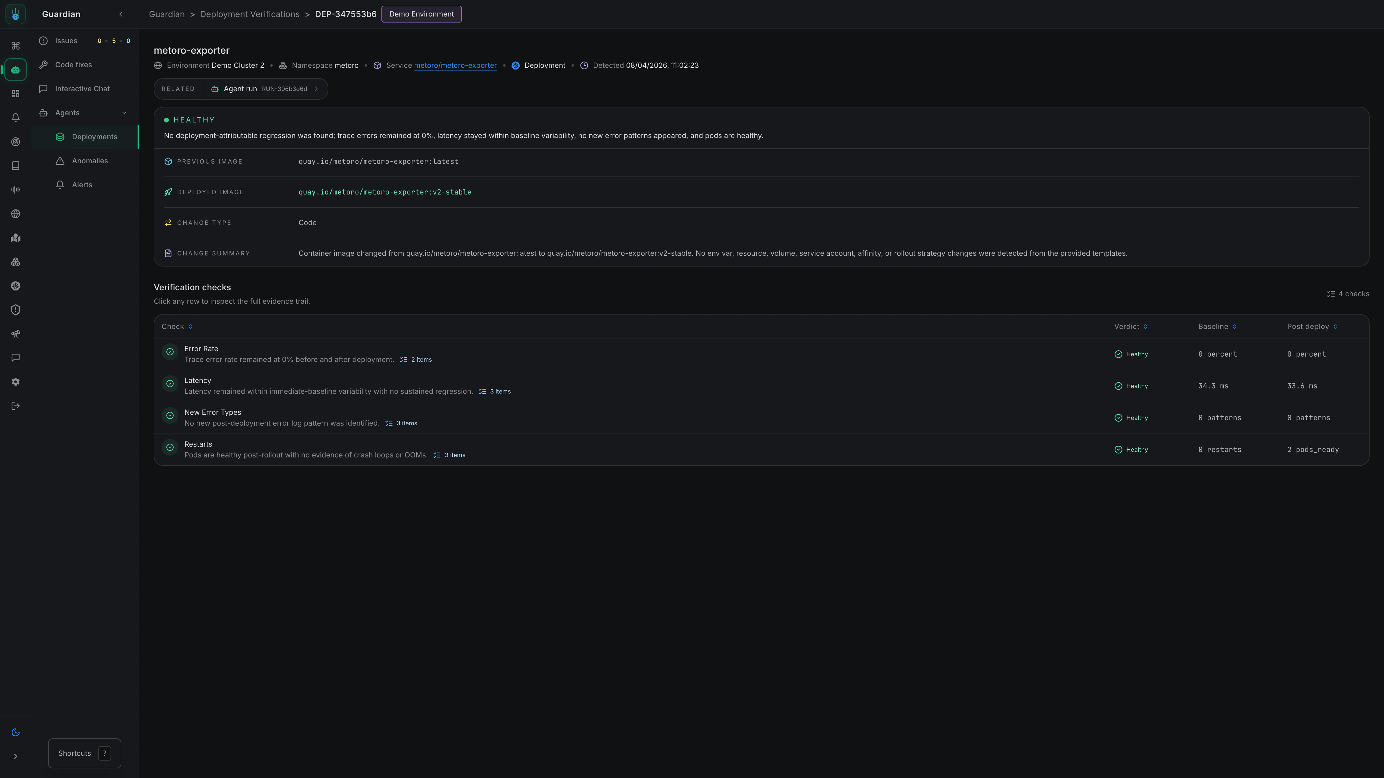 Autonomous Deployment Monitoring & Verification - Metoro Documentation