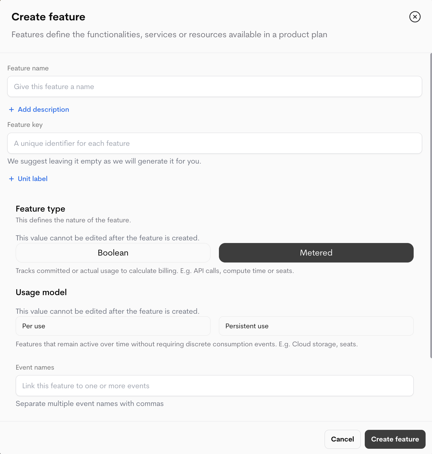 Create Feature Create Feature