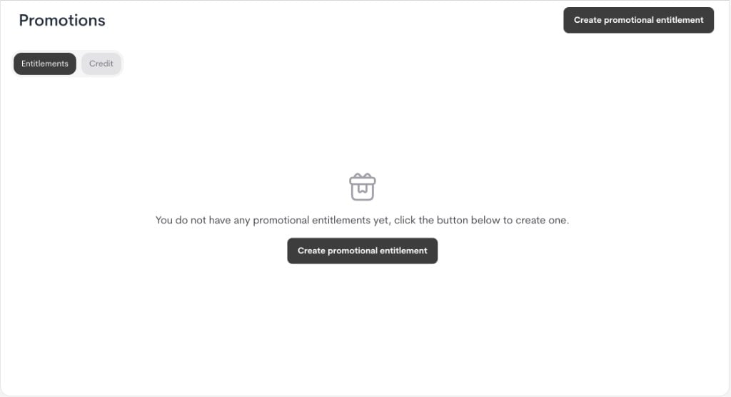 Promotional entitlements list Promotional entitlements list