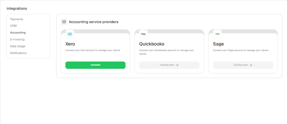 Accounting integrations