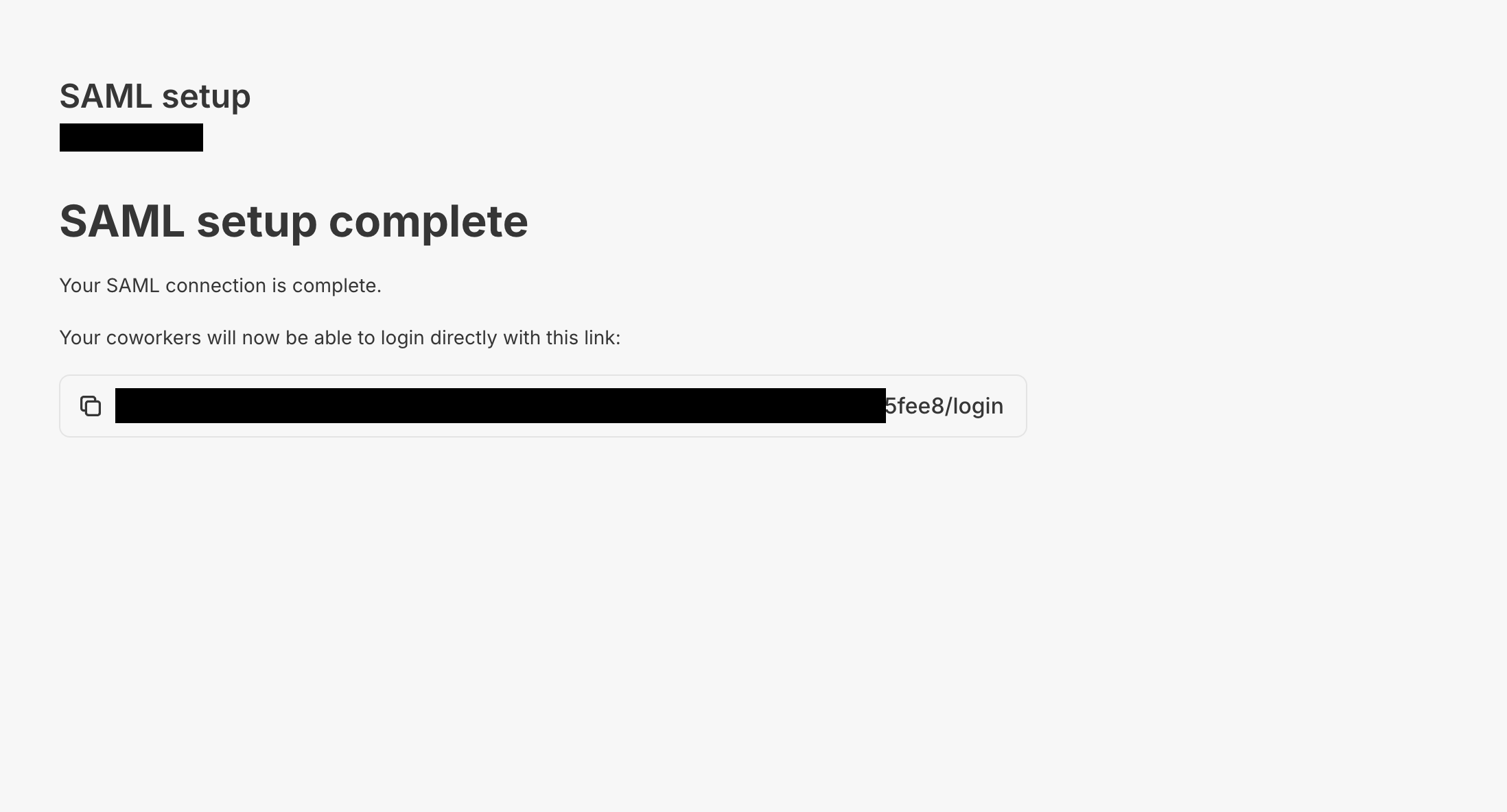 SAML/SSO Login URL