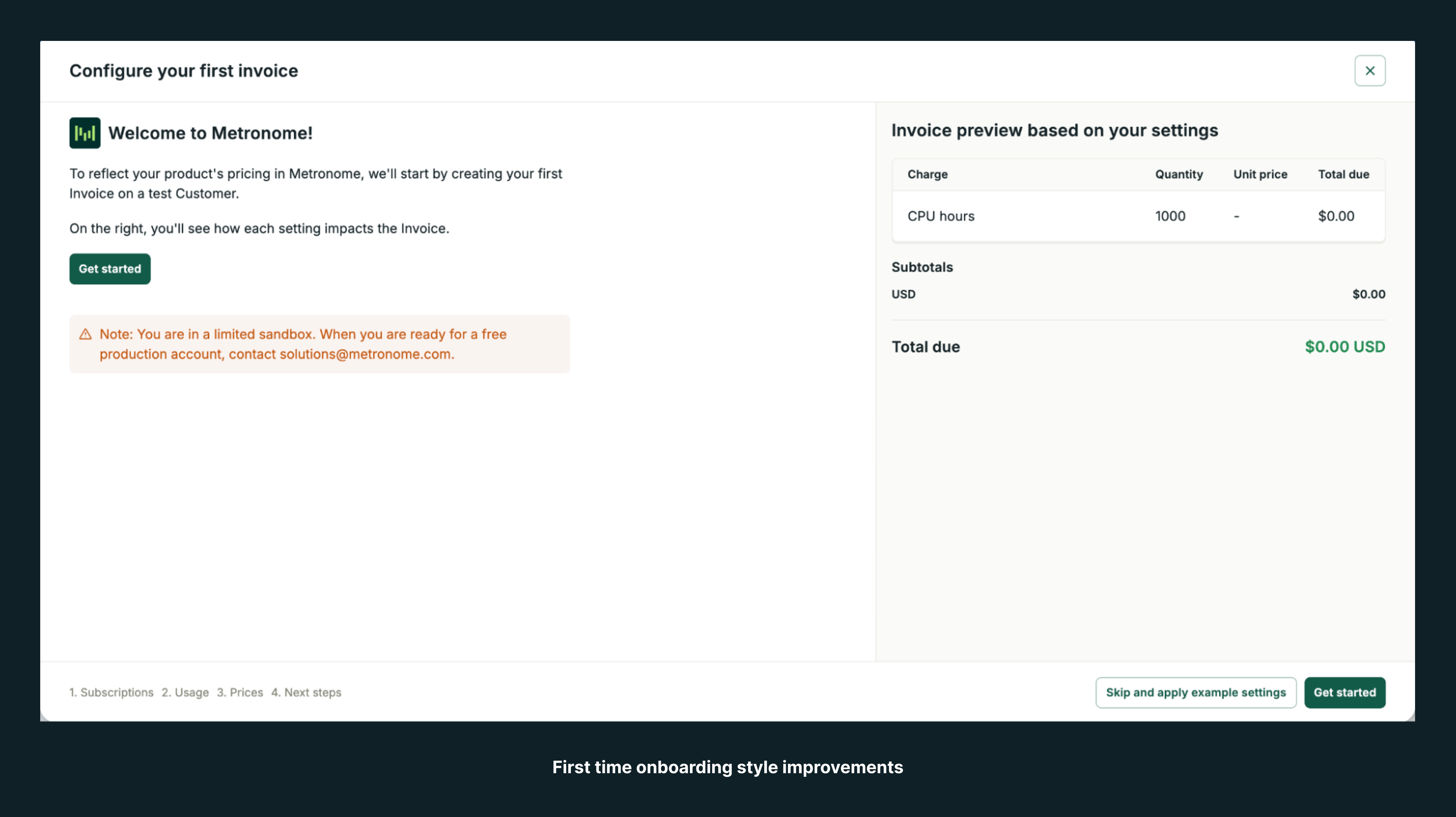 Onboarding and setup flow improvements