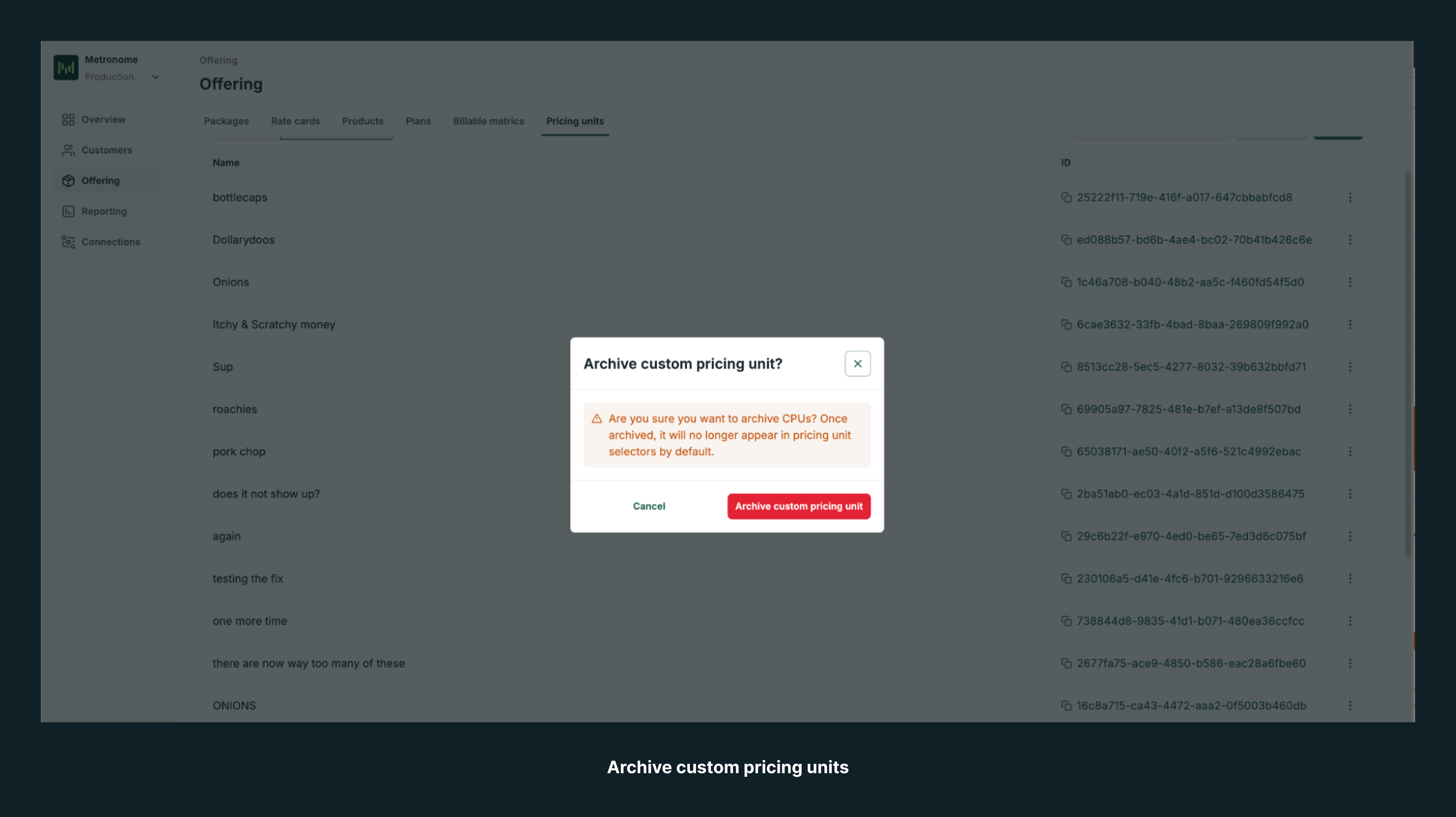 Pricing, rate cards, billable metrics, and product configuration improvements