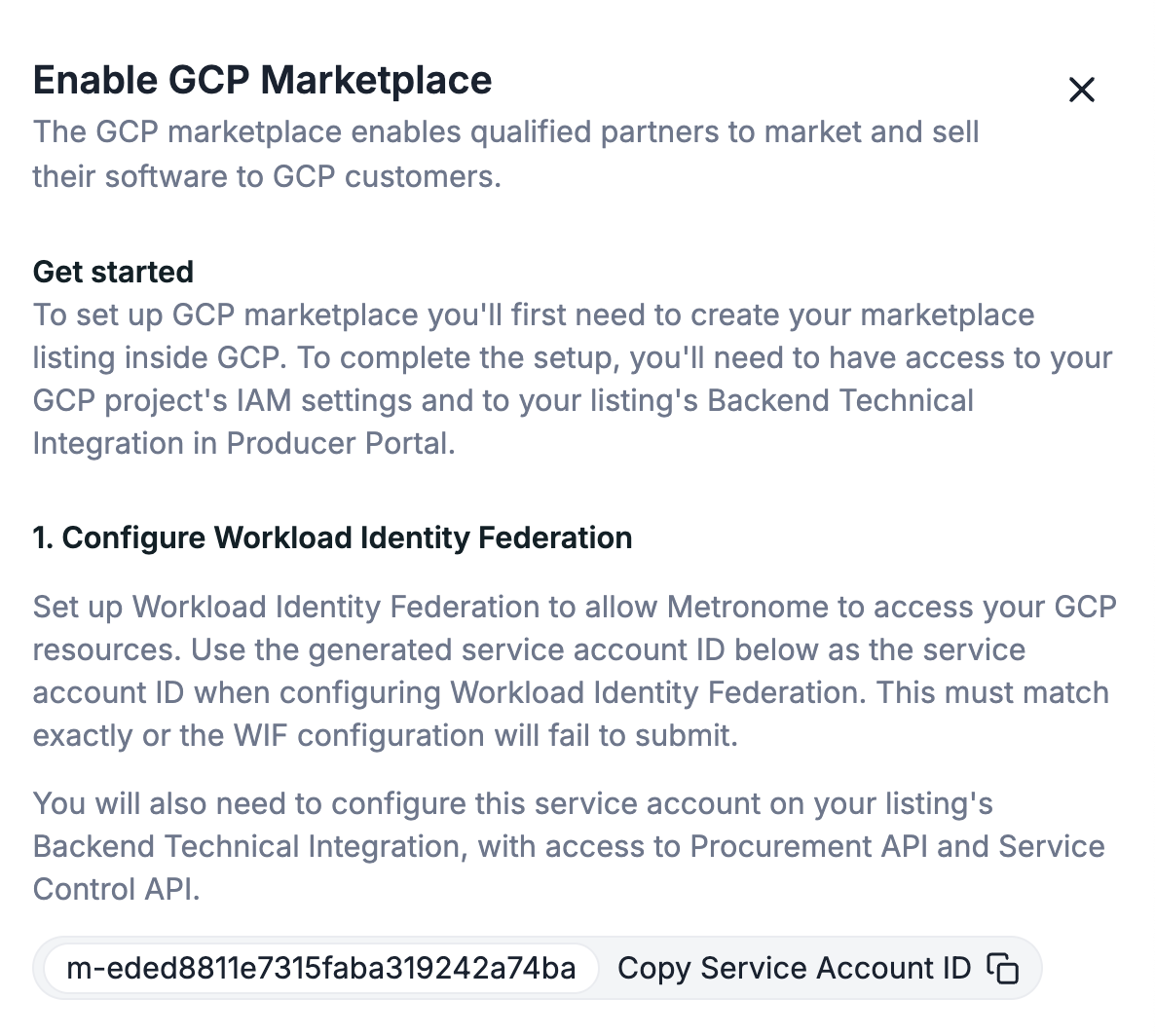 GCP service account ID