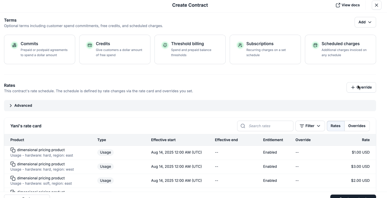 Advanced Contract Overrides